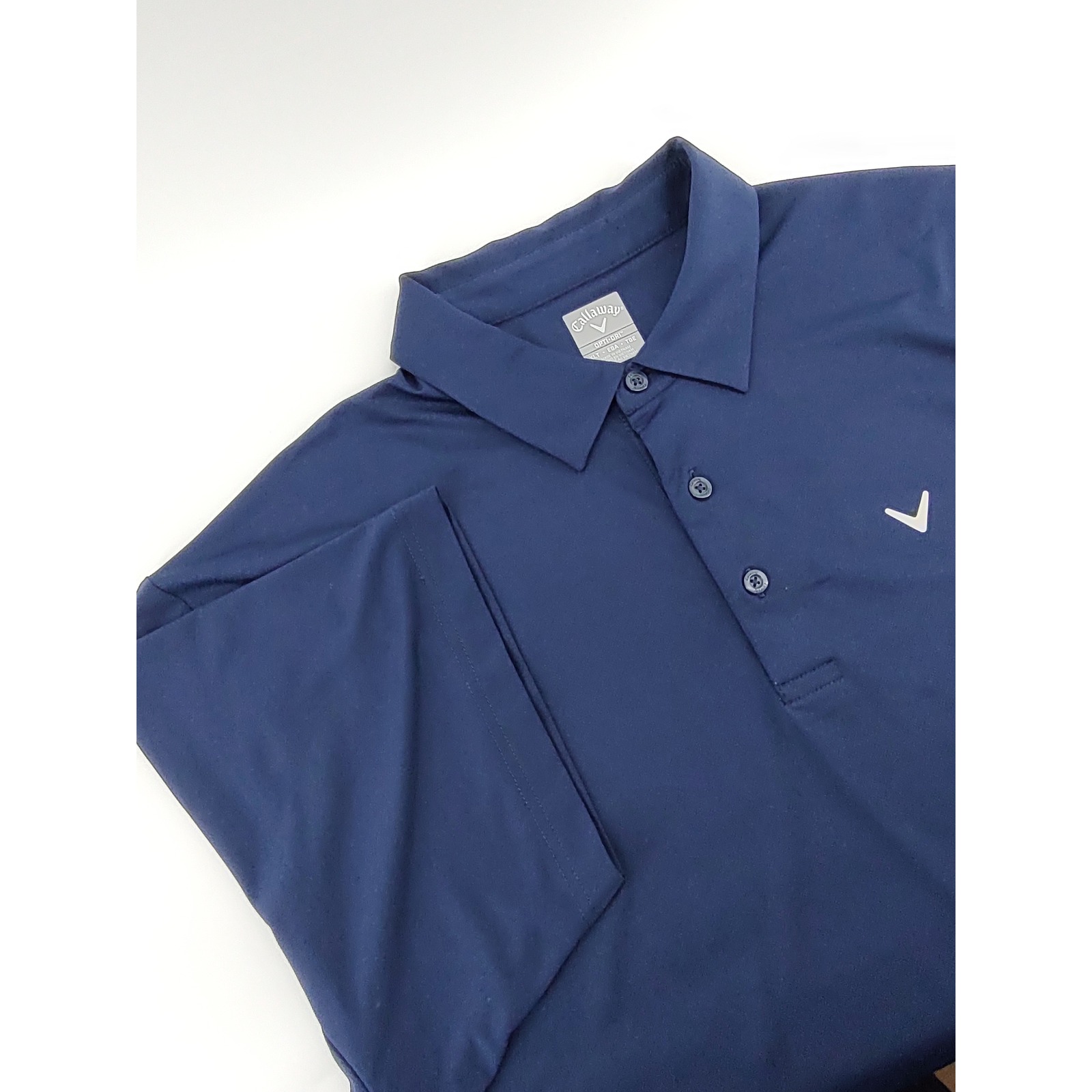 Callaway Opti-Dri Mens Navy Blue Short Sleeve Golf Polo Shirt Size Large
